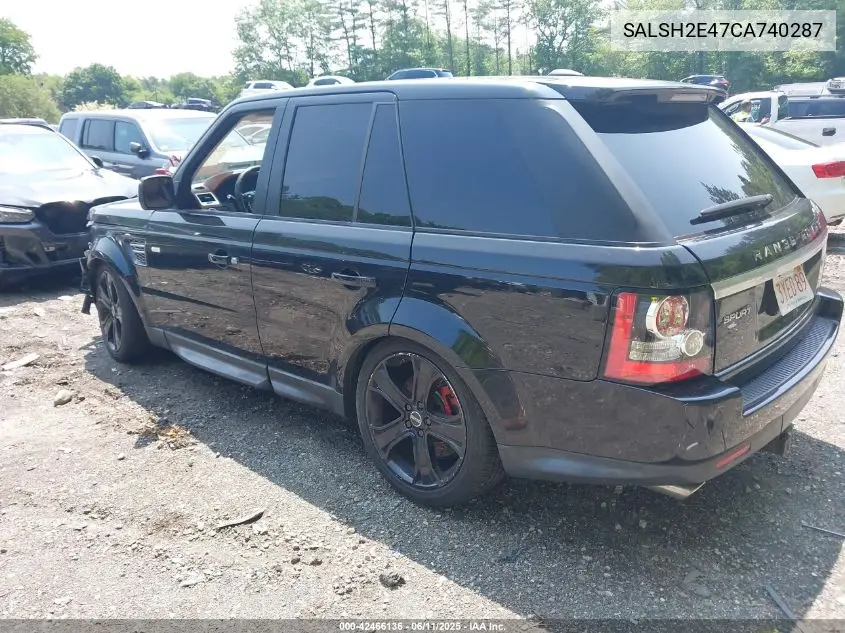 2012 Land Rover Range Rover Sport Supercharged VIN: SALSH2E47CA740287 Lot: 42466136