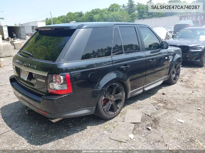 2012 Land Rover Range Rover Sport Supercharged VIN: SALSH2E47CA740287 Lot: 42466136