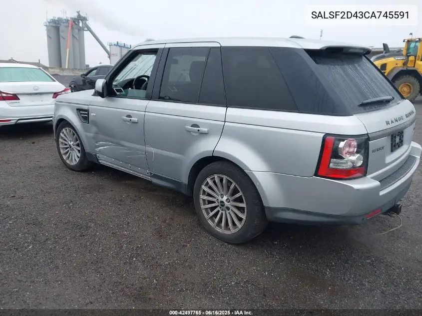 2012 Land Rover Range Rover Sport Hse VIN: SALSF2D43CA745591 Lot: 42497765