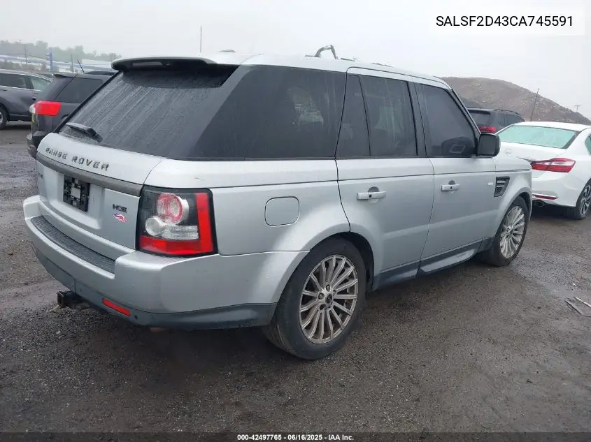 2012 Land Rover Range Rover Sport Hse VIN: SALSF2D43CA745591 Lot: 42497765