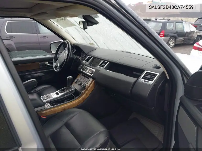 2012 Land Rover Range Rover Sport Hse VIN: SALSF2D43CA745591 Lot: 42497765