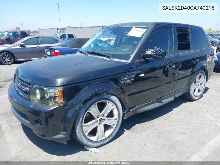 2012 Land Rover Range Rover Sport Hse VIN: SALSK2D40CA740215 Lot: 42508854