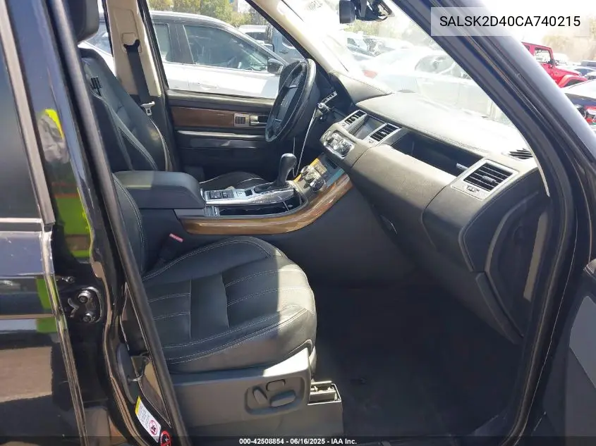 2012 Land Rover Range Rover Sport Hse VIN: SALSK2D40CA740215 Lot: 42508854