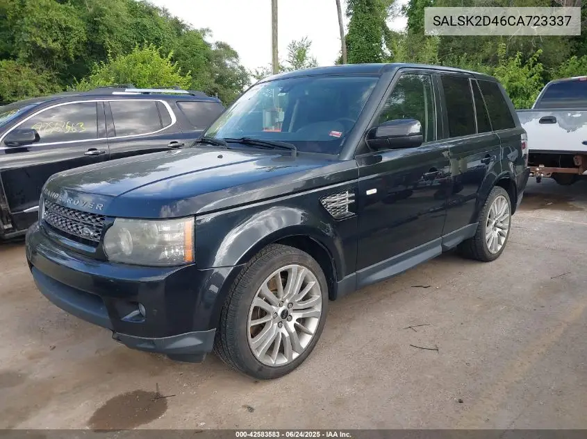 2012 Land Rover Range Rover Sport Hse VIN: SALSK2D46CA723337 Lot: 42583583