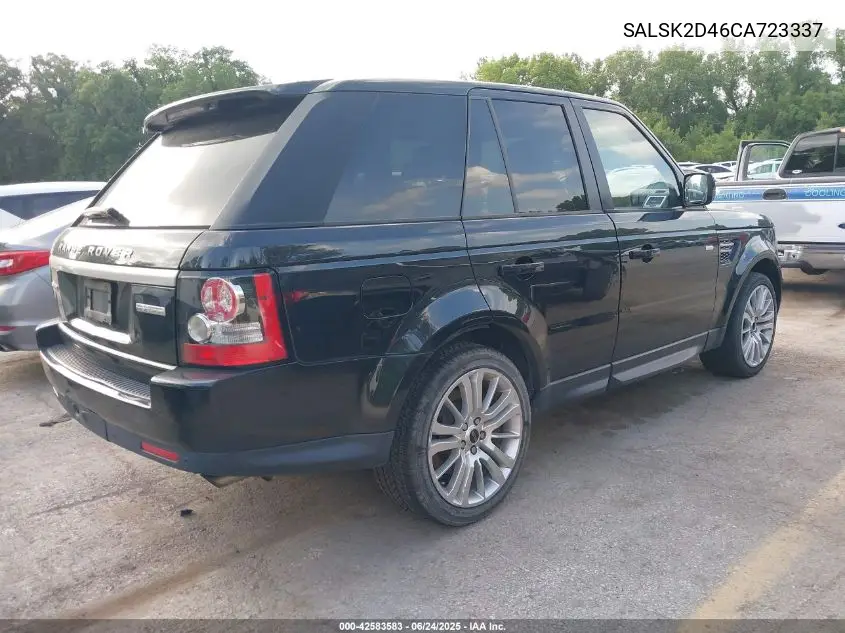 2012 Land Rover Range Rover Sport Hse VIN: SALSK2D46CA723337 Lot: 42583583
