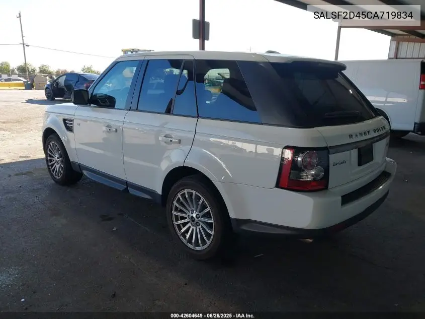 2012 Land Rover Range Rover Sport Hse VIN: SALSF2D45CA719834 Lot: 42604649