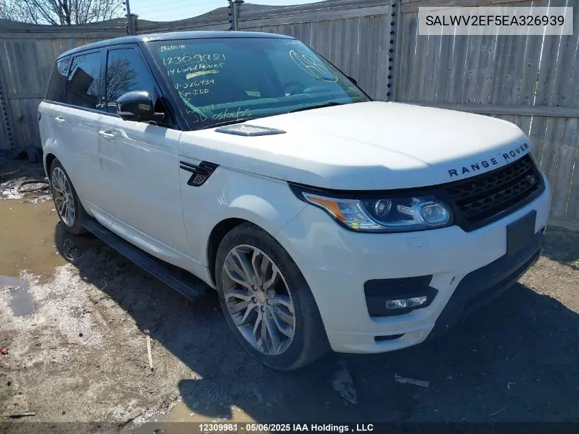 2014 Land Rover Range Rover Sport V8 Supercharged VIN: SALWV2EF5EA326939 Lot: 12309981