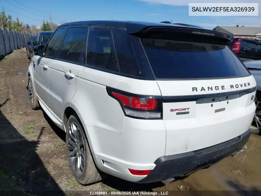 2014 Land Rover Range Rover Sport V8 Supercharged VIN: SALWV2EF5EA326939 Lot: 12309981