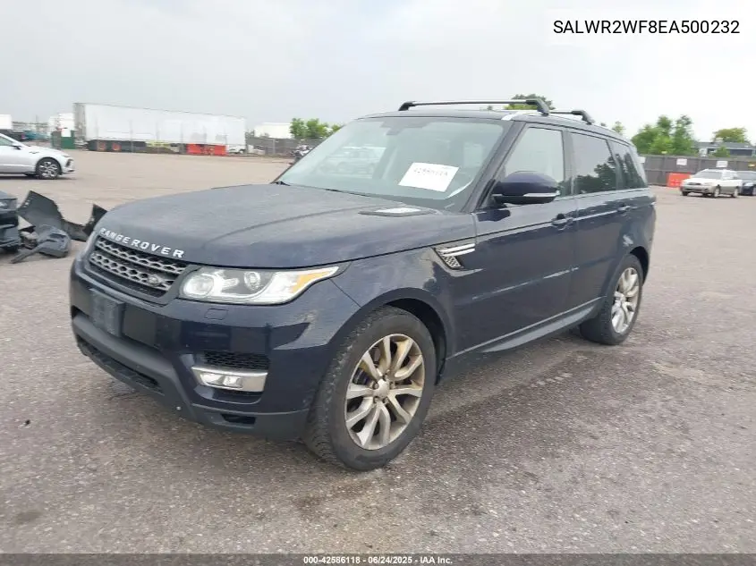 2014 Land Rover Range Rover Sport 3.0L V6 Supercharged Hse VIN: SALWR2WF8EA500232 Lot: 42586118