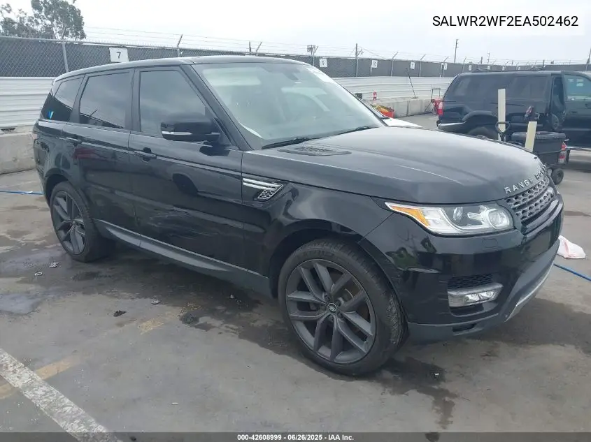 2014 Land Rover Range Rover Sport 3.0L V6 Supercharged Hse VIN: SALWR2WF2EA502462 Lot: 42608999