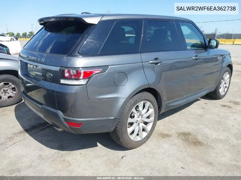 2014 Land Rover Range Rover Sport Hse VIN: SALWR2WF6EA362738 Lot: 42609143