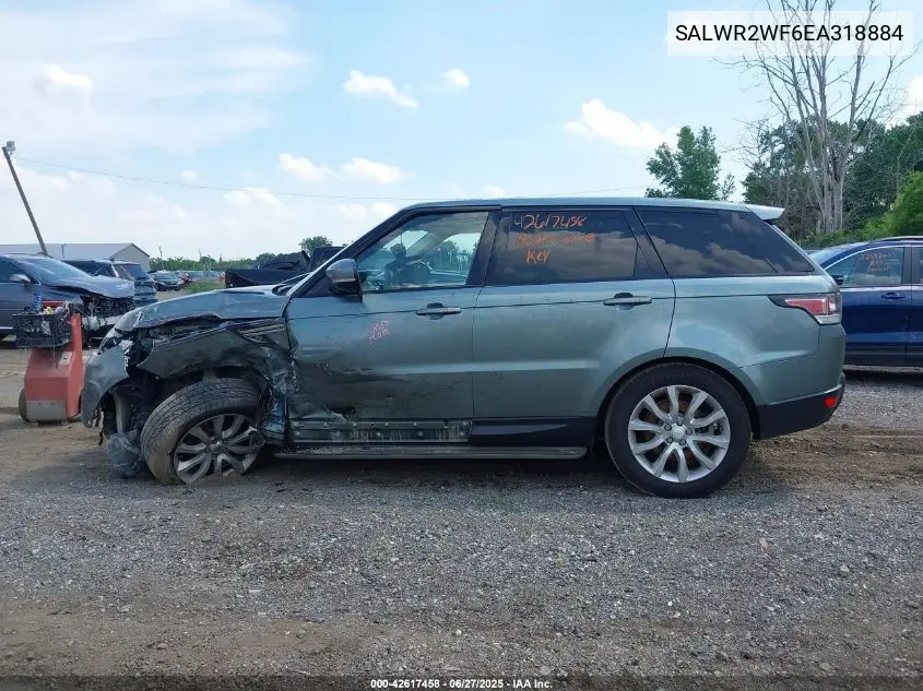 2014 Land Rover Range Rover Sport 3.0L V6 Supercharged Hse VIN: SALWR2WF6EA318884 Lot: 42617458