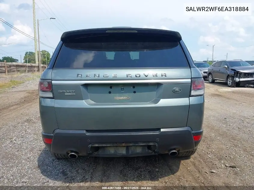 2014 Land Rover Range Rover Sport 3.0L V6 Supercharged Hse VIN: SALWR2WF6EA318884 Lot: 42617458