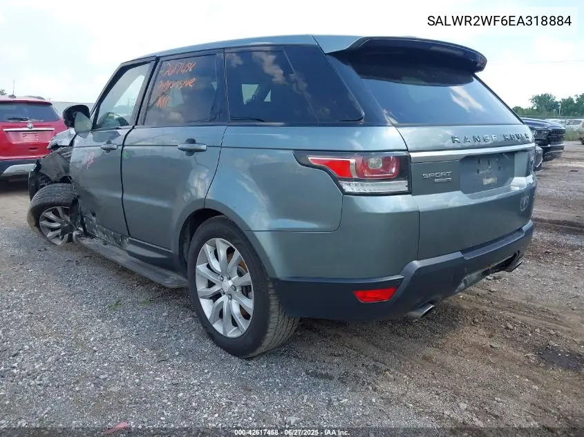 2014 Land Rover Range Rover Sport 3.0L V6 Supercharged Hse VIN: SALWR2WF6EA318884 Lot: 42617458