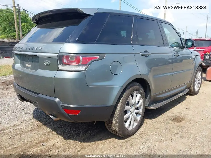 2014 Land Rover Range Rover Sport 3.0L V6 Supercharged Hse VIN: SALWR2WF6EA318884 Lot: 42617458