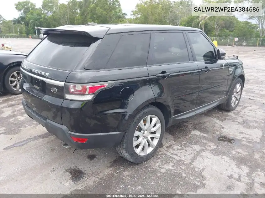 2014 Land Rover Range Rover Sport 3.0L V6 Supercharged Hse VIN: SALWR2WF2EA384686 Lot: 42618639