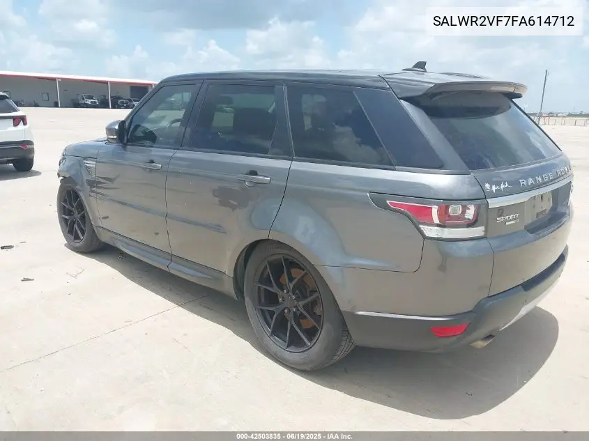 2015 Land Rover Range Rover Sport 3.0L V6 Supercharged Hse VIN: SALWR2VF7FA614712 Lot: 42503835