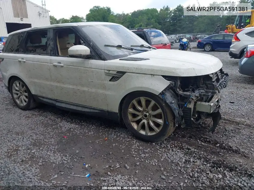 2016 Land Rover Range Rover Sport 3.0L V6 Supercharged Hse VIN: SALWR2PF5GA591381 Lot: 42549766