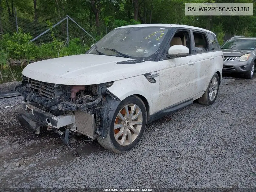 2016 Land Rover Range Rover Sport 3.0L V6 Supercharged Hse VIN: SALWR2PF5GA591381 Lot: 42549766