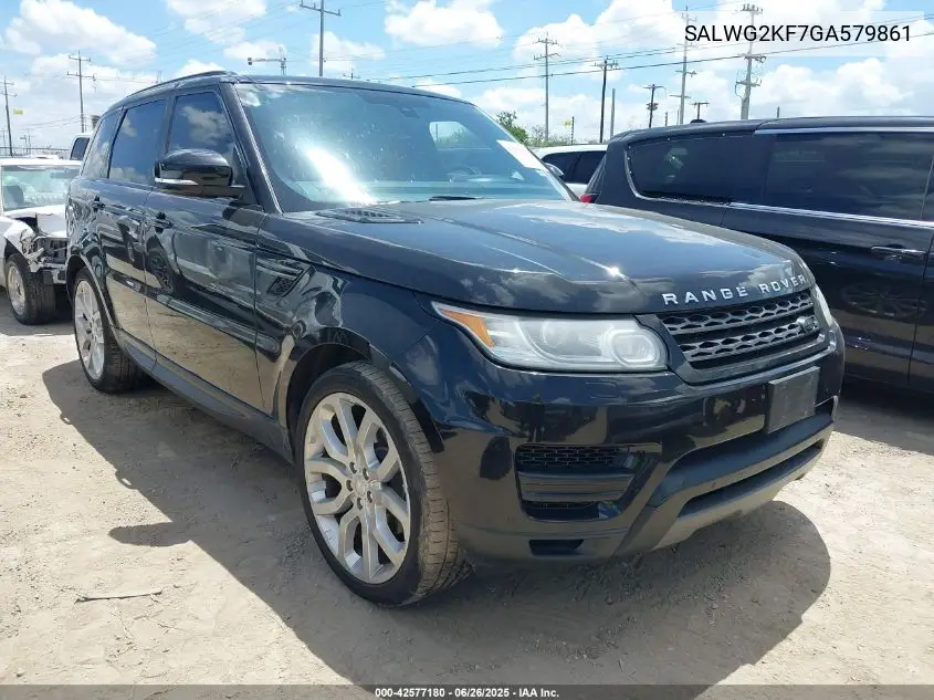2016 Land Rover Range Rover Sport 3.0L V6 Turbocharged Diesel Se Td6 VIN: SALWG2KF7GA579861 Lot: 42577180