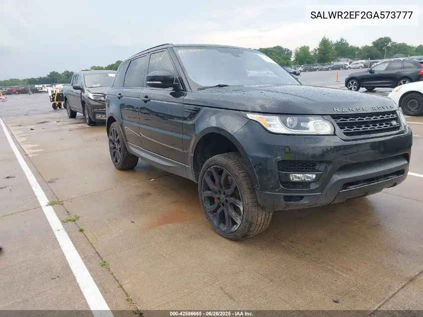 2016 Land Rover Range Rover Sport 5.0L V8 Supercharged/5.0L V8 Supercharged Dynamic VIN: SALWR2EF2GA573777 Lot: 42586665