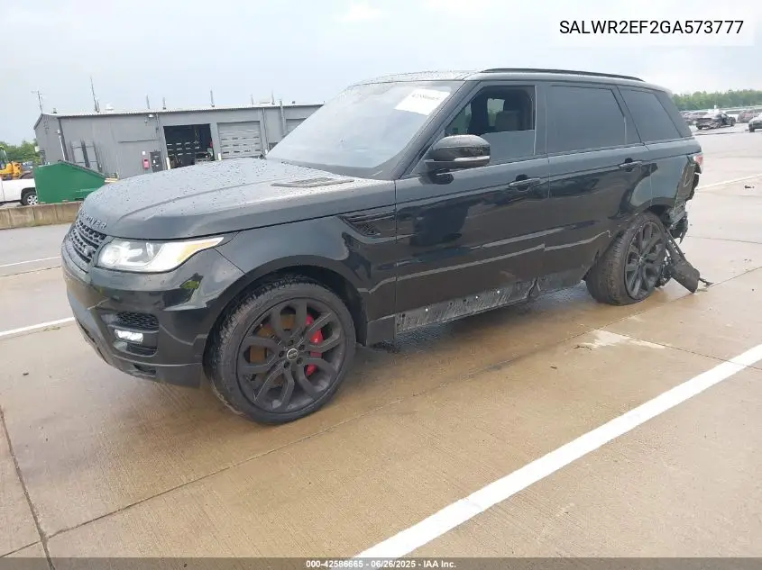2016 Land Rover Range Rover Sport 5.0L V8 Supercharged/5.0L V8 Supercharged Dynamic VIN: SALWR2EF2GA573777 Lot: 42586665