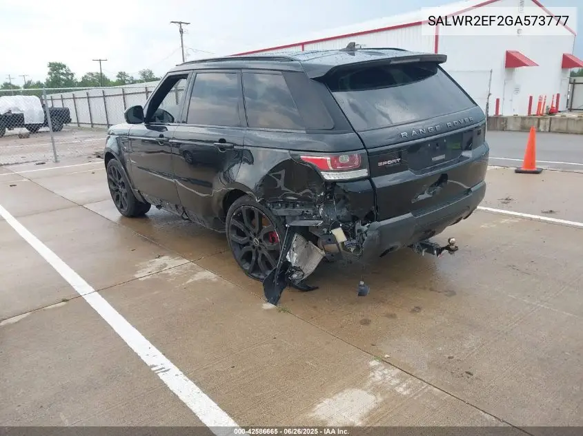 2016 Land Rover Range Rover Sport 5.0L V8 Supercharged/5.0L V8 Supercharged Dynamic VIN: SALWR2EF2GA573777 Lot: 42586665