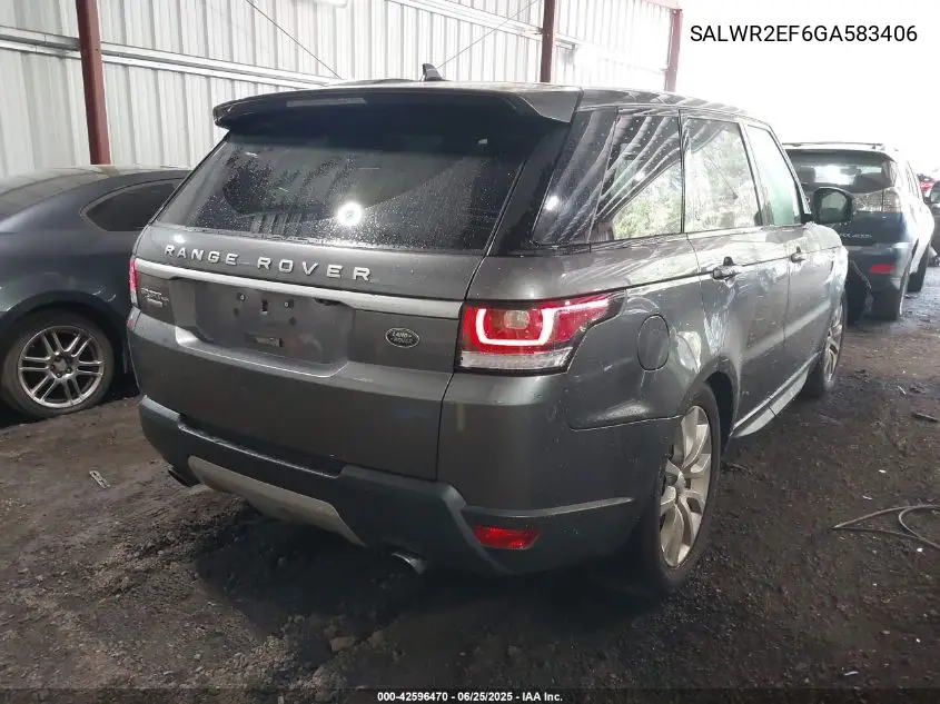2016 Land Rover Range Rover Sport 5.0L V8 Supercharged/5.0L V8 Supercharged Dynamic VIN: SALWR2EF6GA583406 Lot: 42596470