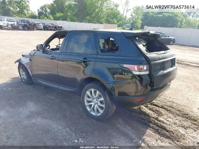 2016 Land Rover Range Rover Sport 3.0L V6 Supercharged Hse VIN: SALWR2VF7GA573614 Lot: 42603291