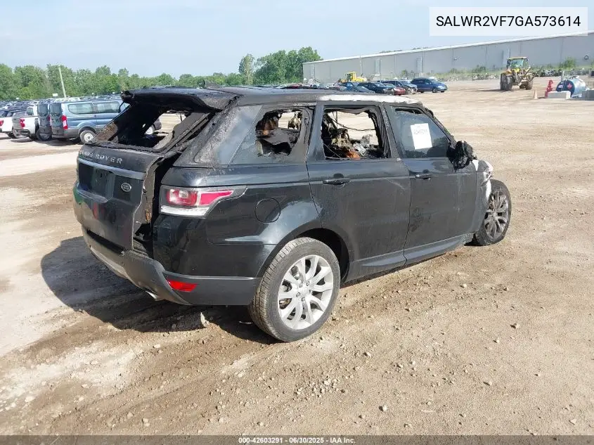 2016 Land Rover Range Rover Sport 3.0L V6 Supercharged Hse VIN: SALWR2VF7GA573614 Lot: 42603291