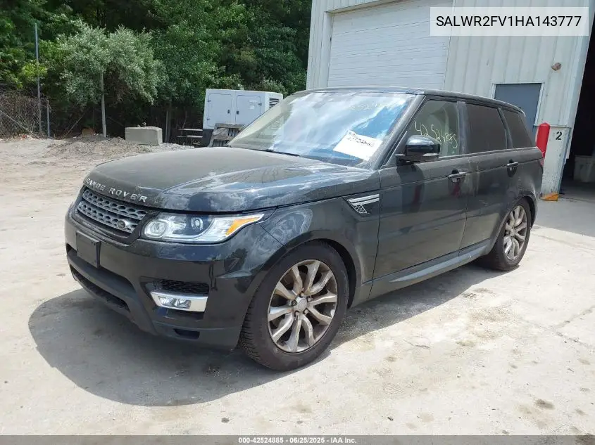 2017 Land Rover Range Rover Sport 3.0L V6 Supercharged Hse VIN: SALWR2FV1HA143777 Lot: 42524885