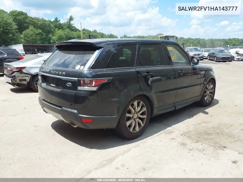 2017 Land Rover Range Rover Sport 3.0L V6 Supercharged Hse VIN: SALWR2FV1HA143777 Lot: 42524885