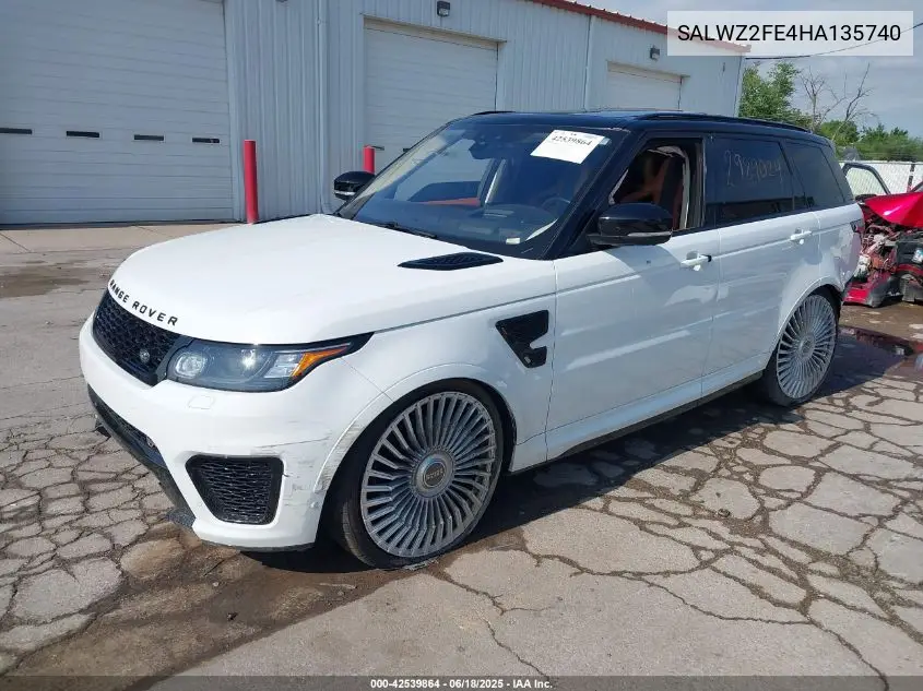 2017 Land Rover Range Rover Sport 5.0L V8 Supercharged Svr VIN: SALWZ2FE4HA135740 Lot: 42539864