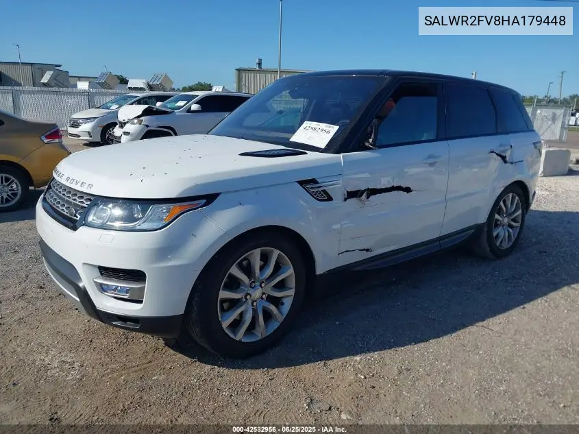 2017 Land Rover Range Rover Sport 3.0L V6 Supercharged Hse VIN: SALWR2FV8HA179448 Lot: 42582956