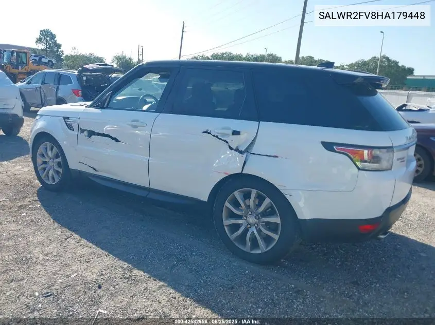 2017 Land Rover Range Rover Sport 3.0L V6 Supercharged Hse VIN: SALWR2FV8HA179448 Lot: 42582956