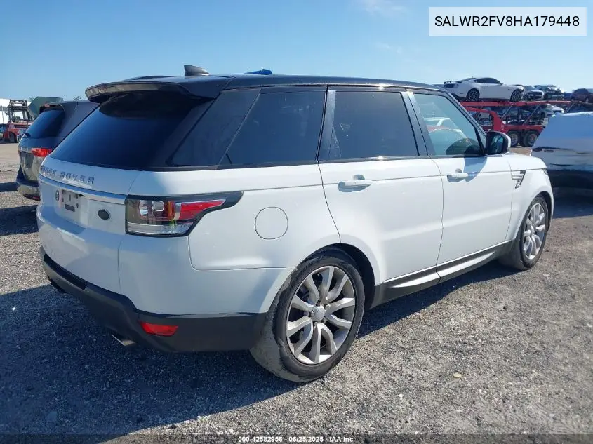 2017 Land Rover Range Rover Sport 3.0L V6 Supercharged Hse VIN: SALWR2FV8HA179448 Lot: 42582956