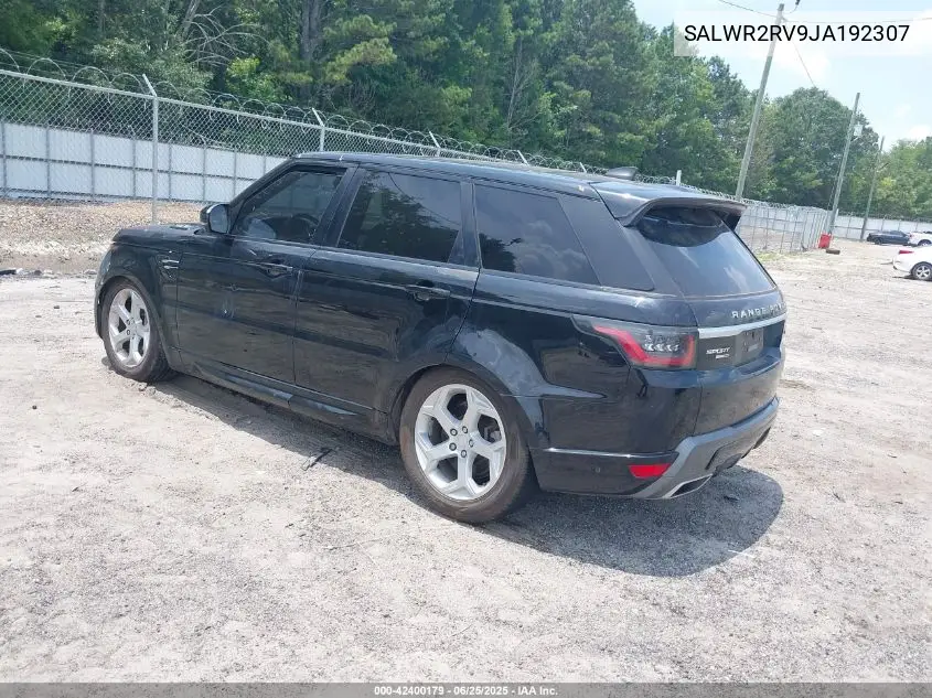 2018 Land Rover Range Rover Sport Hse VIN: SALWR2RV9JA192307 Lot: 42400179