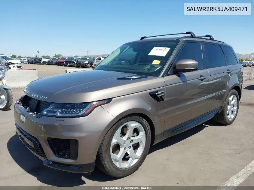 2018 Land Rover Range Rover Sport Hse Td6 VIN: SALWR2RK5JA409471 Lot: 42540609