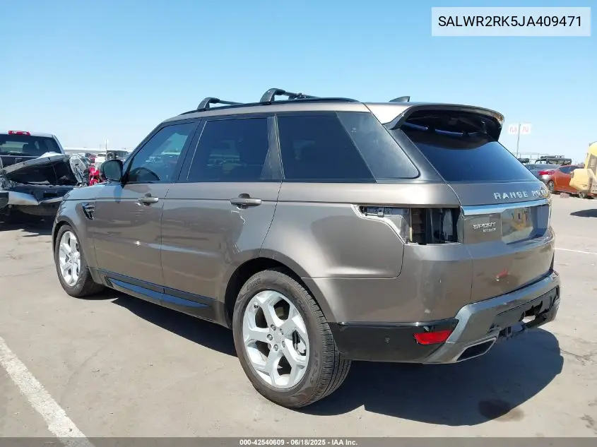 2018 Land Rover Range Rover Sport Hse Td6 VIN: SALWR2RK5JA409471 Lot: 42540609