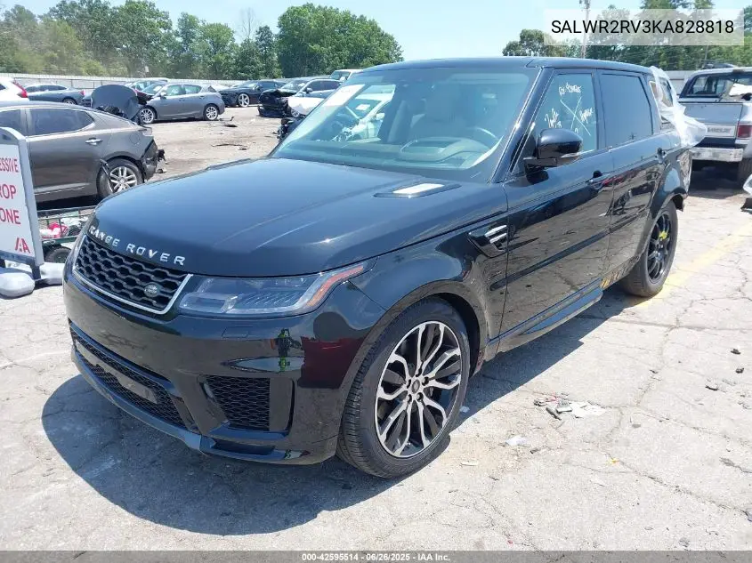 2019 Land Rover Range Rover Sport Hse VIN: SALWR2RV3KA828818 Lot: 42595514