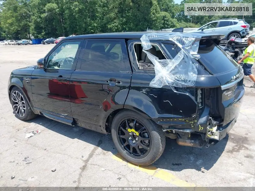 2019 Land Rover Range Rover Sport Hse VIN: SALWR2RV3KA828818 Lot: 42595514