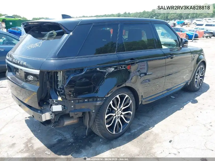 2019 Land Rover Range Rover Sport Hse VIN: SALWR2RV3KA828818 Lot: 42595514