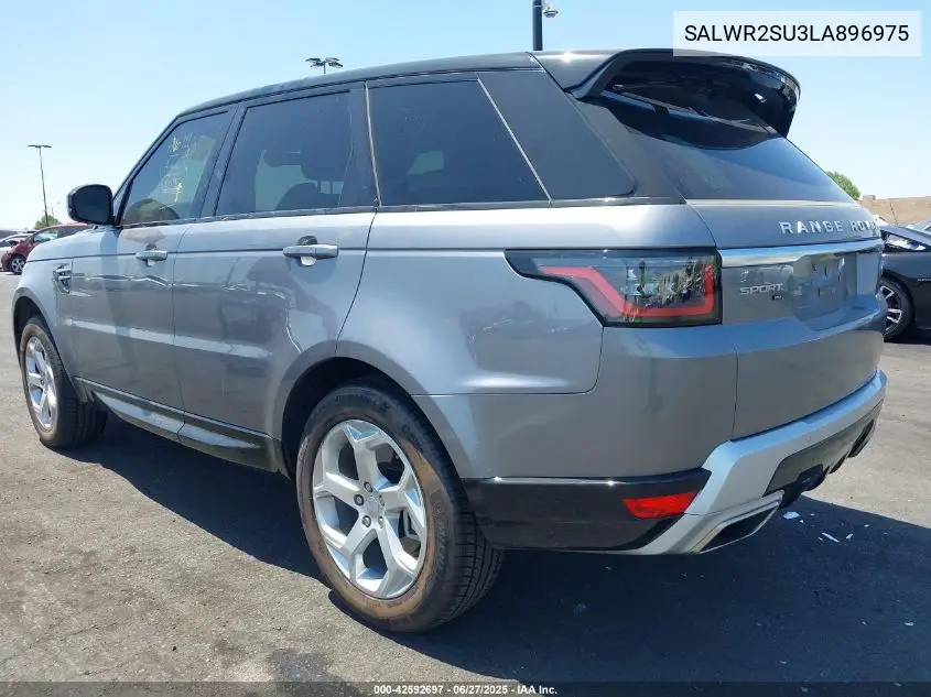 2020 Land Rover Range Rover Sport Hse Mhev VIN: SALWR2SU3LA896975 Lot: 42592697