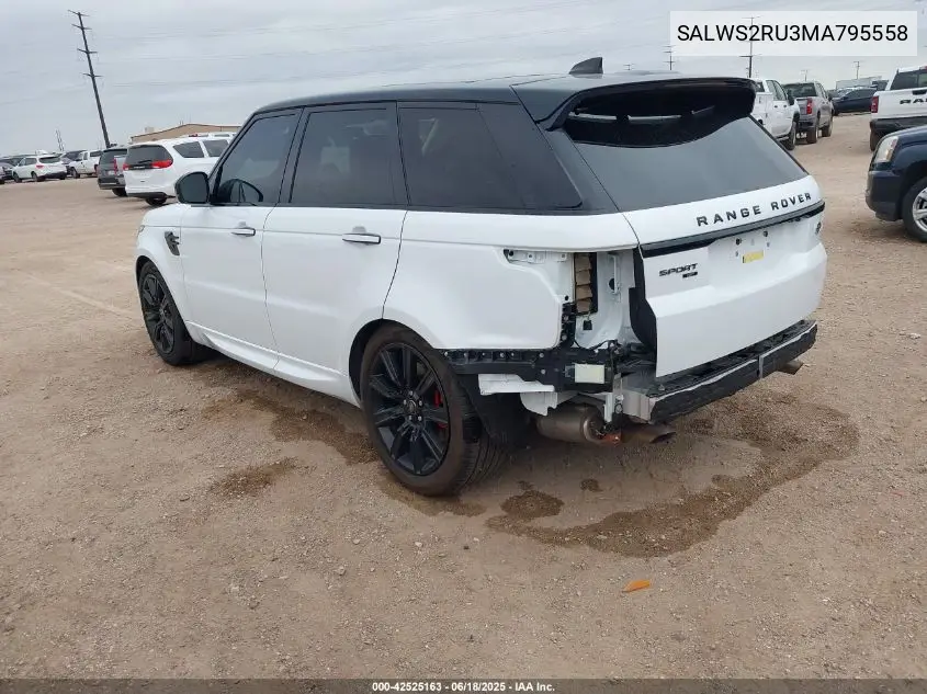 2021 Land Rover Range Rover Sport Hst Mhev VIN: SALWS2RU3MA795558 Lot: 42525163