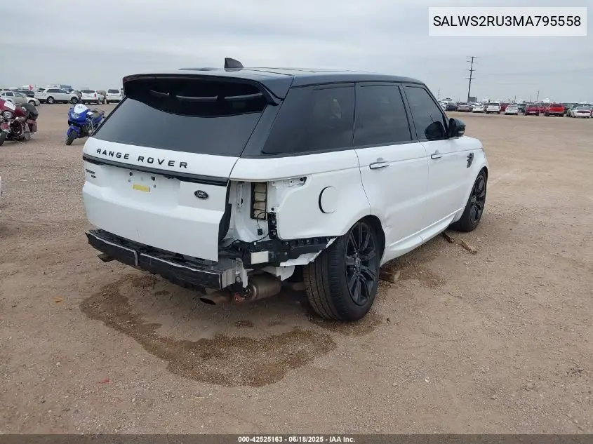 2021 Land Rover Range Rover Sport Hst Mhev VIN: SALWS2RU3MA795558 Lot: 42525163