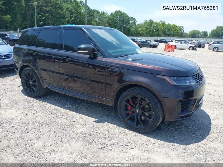 2021 Land Rover Range Rover Sport Hst Mhev VIN: SALWS2RU1MA765281 Lot: 42589527