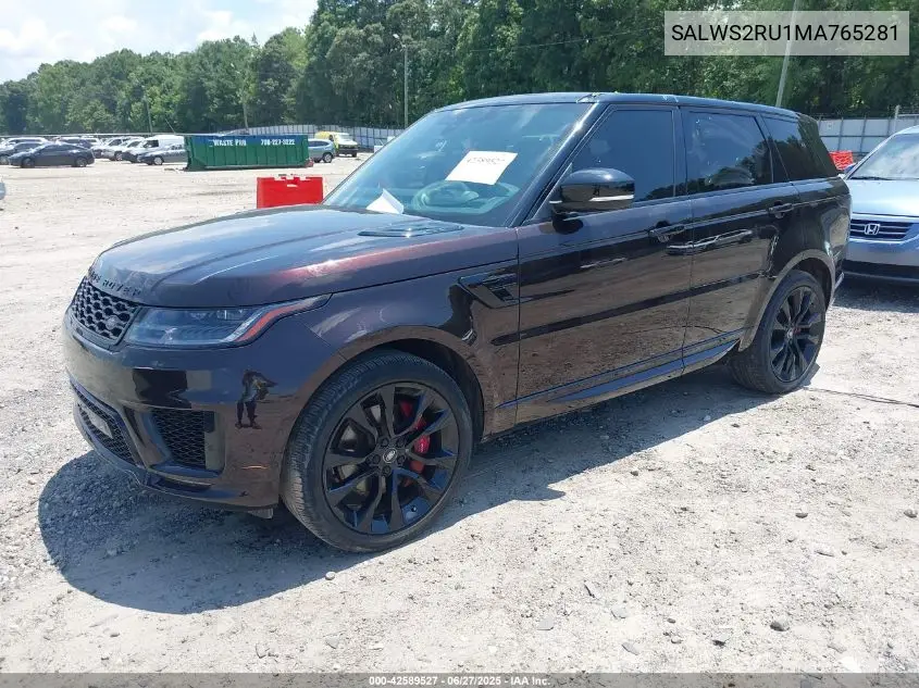 2021 Land Rover Range Rover Sport Hst Mhev VIN: SALWS2RU1MA765281 Lot: 42589527
