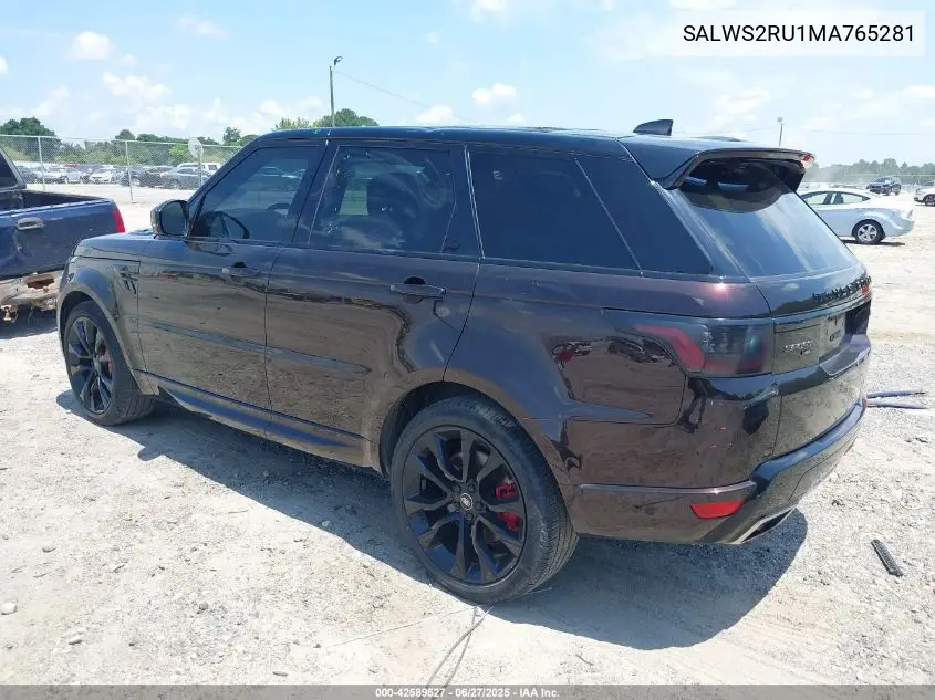 2021 Land Rover Range Rover Sport Hst Mhev VIN: SALWS2RU1MA765281 Lot: 42589527