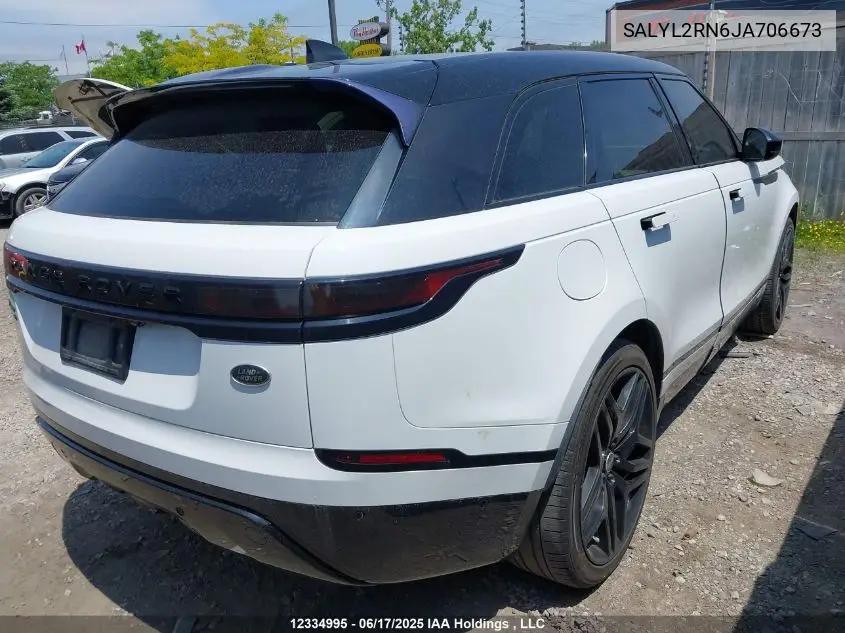 2018 Land Rover Range Rover Velar R-Dynamic Se VIN: SALYL2RN6JA706673 Lot: 12334995