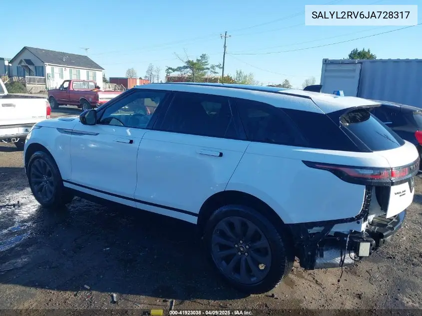 2018 Land Rover Range Rover Velar P380 Se R-Dynamic VIN: SALYL2RV6JA728317 Lot: 41923038
